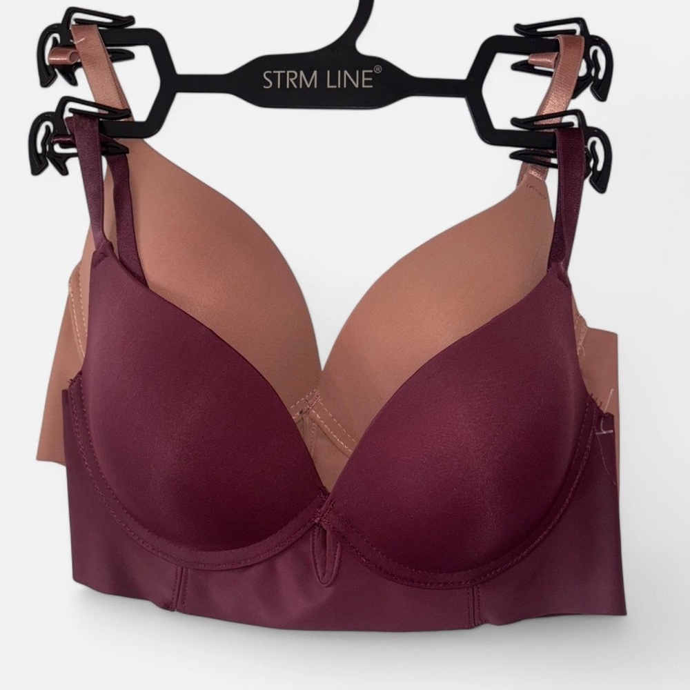 2 pack Burgundy and tan seamless bra #lingerie #bra #seamless #tan